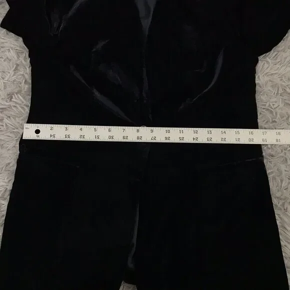 Elie Tahari‎ Womens Tori Black Velvet One-Button Blazer Jacket 2